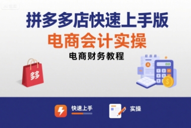 拼多多店快速上手版电商会计实操-电商财务教程-我爱发帖