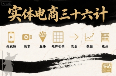 实体电商三十六计，短视频-获客-直播-矩阵营销-流量-数据-选品-我爱发帖