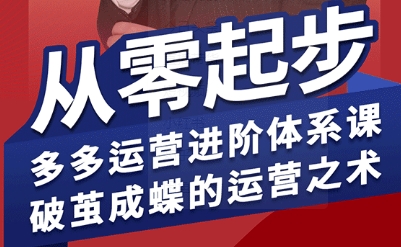拼多多运营进阶系统课，从零起步，多多运营进阶体系课，破茧成蝶的运营之术-我爱发帖