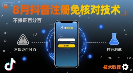 8月抖音注册免核对技术，不保证百分百，自测-我爱发帖