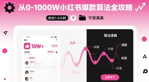 从0-1000W小红书爆款算法全攻略，时长1.5小时，干货满满-我爱发帖