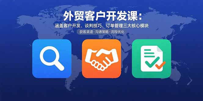 外贸客户开发课：涵盖客户开发、谈判技巧、订单管理三大核心模块-我爱发帖