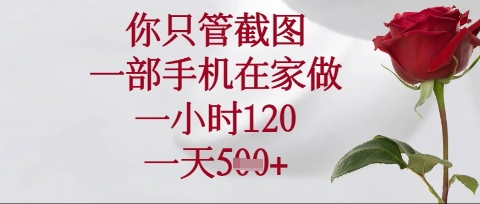 你只管截图，一部手机在家操作，一小时120.一天5张【揭秘】-我爱发帖