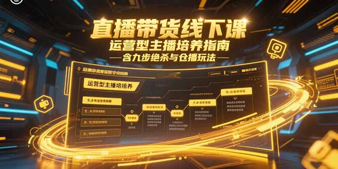 直播带货线下课，运营型主播培养指南，含九步绝杀与仓播玩法-我爱发帖
