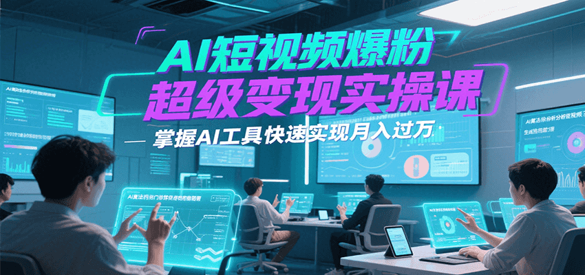 AI短视频爆粉超级变现实操课，掌握AI工具快速实现月入过万-我爱发帖