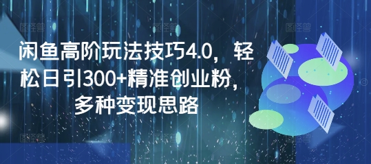 闲鱼高阶玩法技巧4.0，轻松日引300+精准创业粉，多种变现思路-我爱发帖