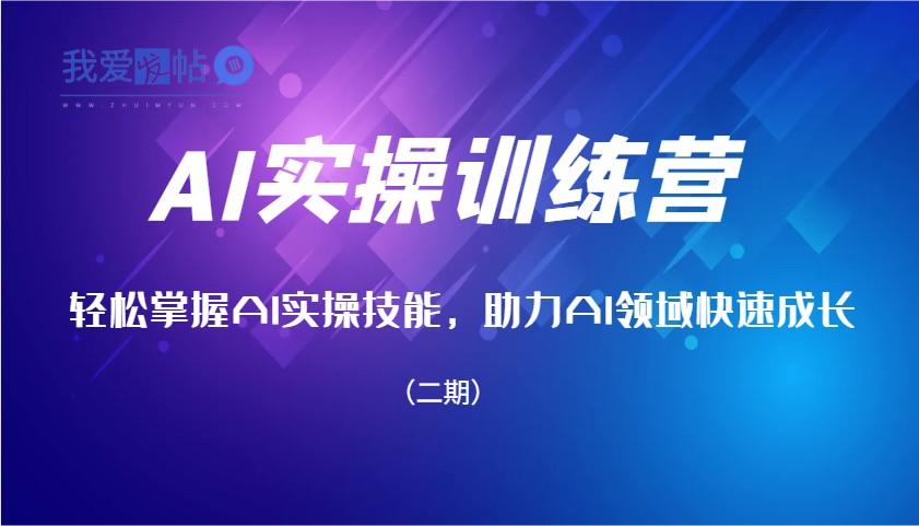 AI实操训练营，轻松掌握AI实操技能，助力AI领域快速成长(二期)-我爱发帖