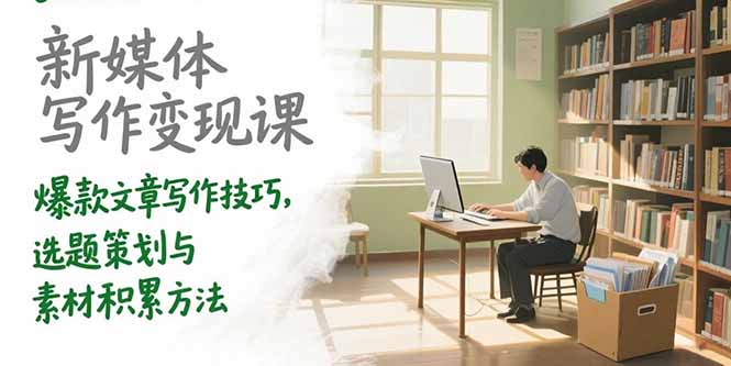 新媒体写作变现课，爆款文章写作技巧，选题策划与素材积累方法-我爱发帖
