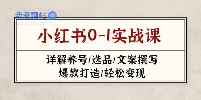 小红书0-1实战课(2023-2025)，详解养号/选品/文案撰写/爆款打造/轻松变现-我爱发帖
