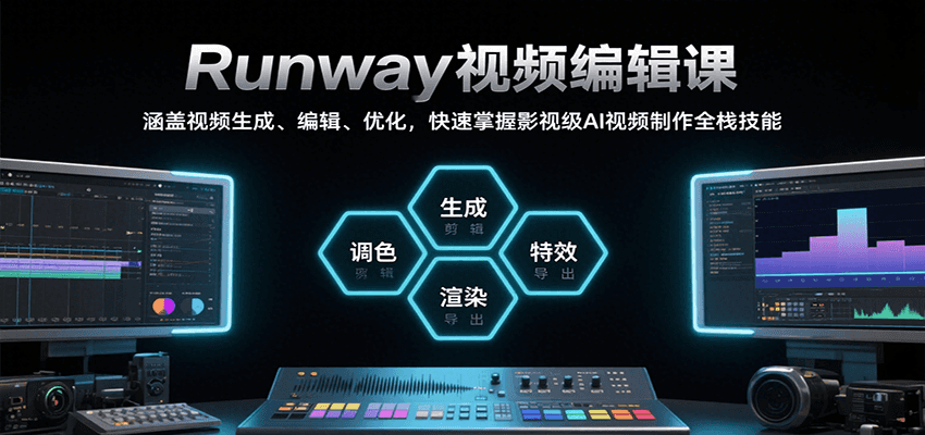 Runway视频编辑课，涵盖视频生成、编辑、优化，快速掌握影视级AI视频制作全栈技能-我爱发帖
