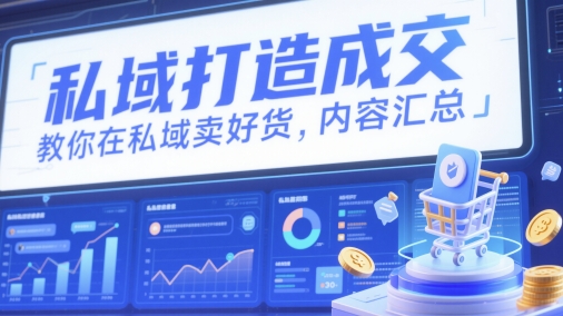 私域打造成交，教你在私域卖好货，内容汇总-我爱发帖