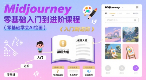 midjourney零基础入门到进阶课程，零基础学会AI绘画-我爱发帖
