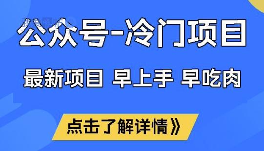 公众号冷门赛道，早上手早吃肉，单月轻松稳定变现1W【揭秘】-我爱发帖