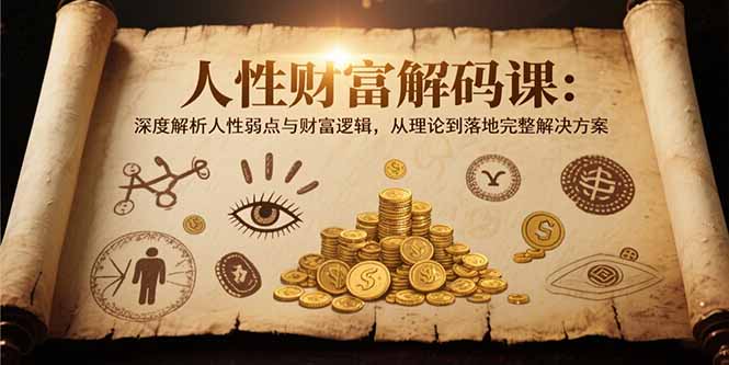 人性财富解码课6.0：深度解析人性弱点与财富逻辑，理论到落地完整解决方案-我爱发帖