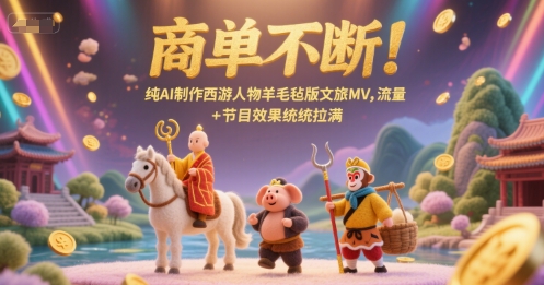 商单不断！纯AI制作西游人物羊毛毡版文旅MV，流量+节目效果统统拉满-我爱发帖