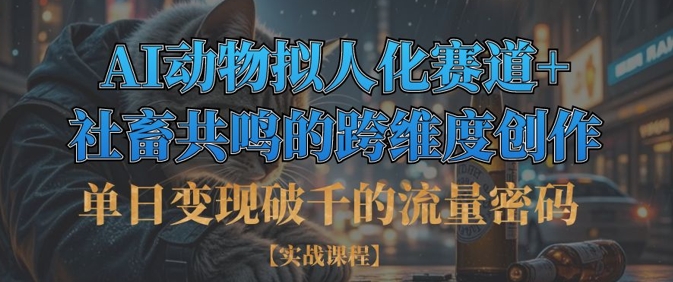 单日变现破千的流量密码，AI动物拟人化赛道+社畜共鸣的跨维度创作-我爱发帖