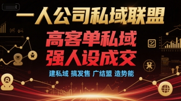 一人公司私域联盟，高客单私域，强人设成交，建私域 搞发售 广结盟 造势能-我爱发帖