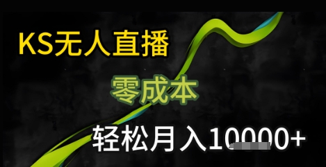 KS无人直播25年最新玩法，只需一部手机，轻松月入1W+【揭秘】-我爱发帖