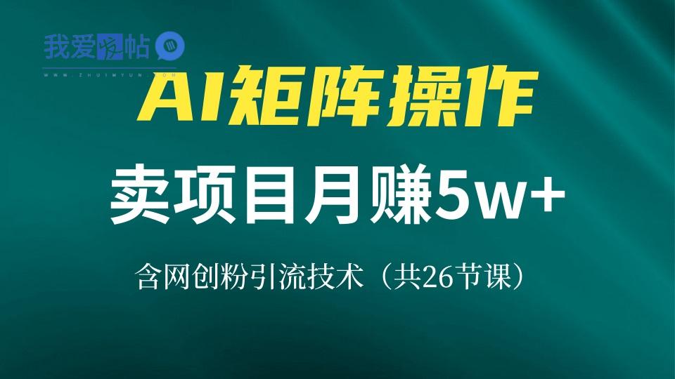 网创IP打造课，借助AI卖项目月赚5万+，含引流技术(共26节课-我爱发帖