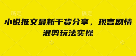 小说推文最新干货分享，现言剧情混剪玩法实操-我爱发帖