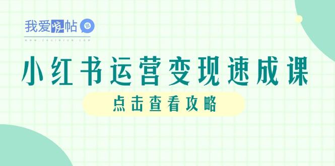 小红书运营变现速成课，账号搭建到暴力起号，个人IP全流程指南-我爱发帖
