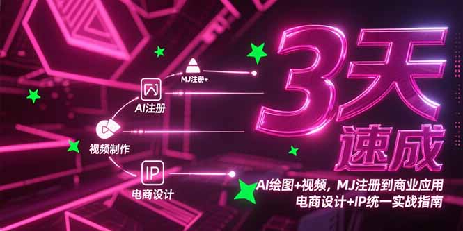 3天速成AI绘图+视频，MJ注册到商业应用，电商设计+IP统一实战指南-我爱发帖