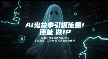 AI鬼故事引爆流量，还能做IP，视频号多渠道收益单日1k+，小白副业、工作室放大的最佳选择-我爱发帖