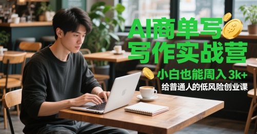 AI商单写作实战营，小白也能周入3k+，给普通人的低风险创业课-我爱发帖