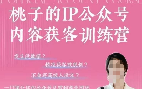 桃子IP公众号内容获客训练营(第3期)，一门让你公众号从0到商业闭环的课程-我爱发帖