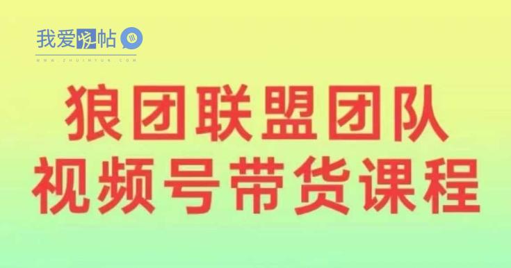 狼团联盟2024视频号带货，0基础小白快速入局视频号-我爱发帖