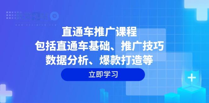 直通车推广课程：包括直通车基础、推广技巧、数据分析、爆款打造等-我爱发帖