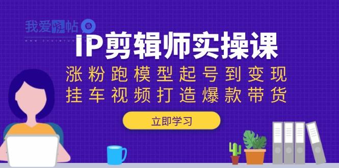 IP剪辑师实操课：涨粉跑模型起号到变现，挂车视频打造爆款带货-我爱发帖