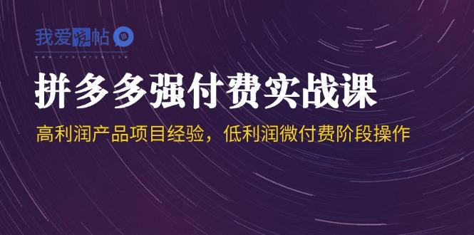 拼多多强付费实战课-44期，高利润产品项目经验，低利润微付费阶段操作-我爱发帖