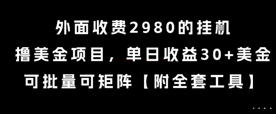 外面收费2980的挂G撸美金项目，单日收益30+美金，可批量可矩阵【揭秘】-我爱发帖