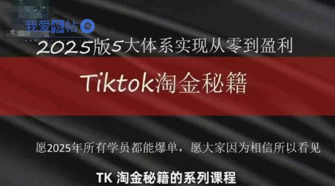 TikTok跨境2025淘金秘籍，​2025TikTok从0到盈利变现-我爱发帖