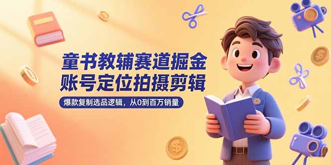 童书教辅赛道掘金，账号定位拍摄剪辑，爆款复制选品逻辑，从0到百万销量-我爱发帖