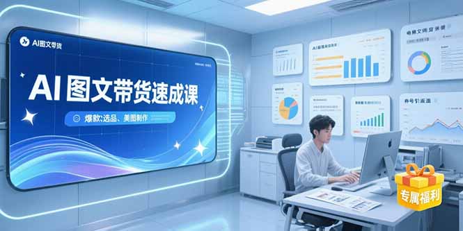 AI图文带货速成课，养号引流秘籍，爆款选品策略，美图制作全流程-我爱发帖