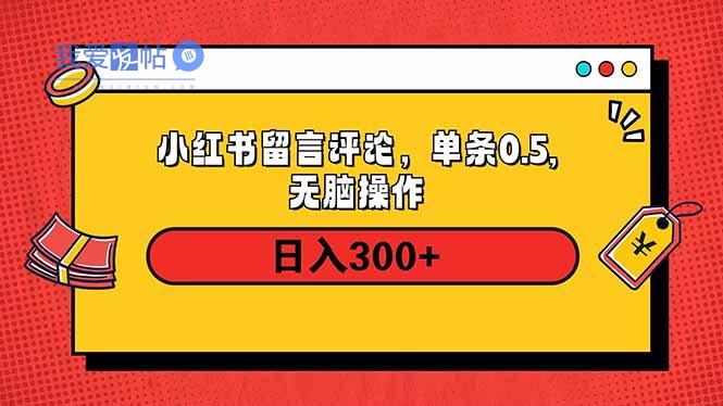 小红书评论单条0.5元，日入300＋，无上限，详细操作流程-我爱发帖