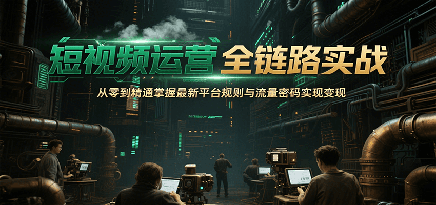 短视频运营全链路实战，从零到精通掌握最新平台规则与流量密码实现变现-我爱发帖