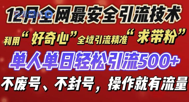 12 月份全网最安全引流创业粉技术来袭，不封号不废号，有操作就有流量【揭秘】-我爱发帖