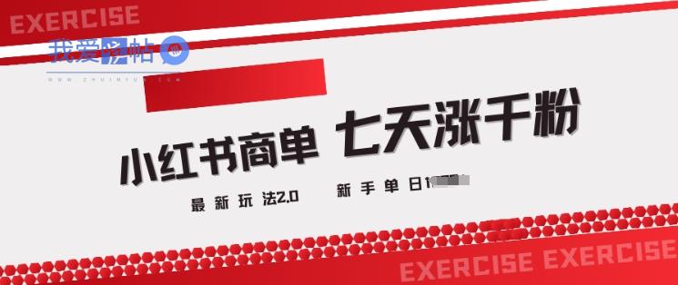 小红书商单2.0最新玩法，3天涨千粉单日变现多张-我爱发帖