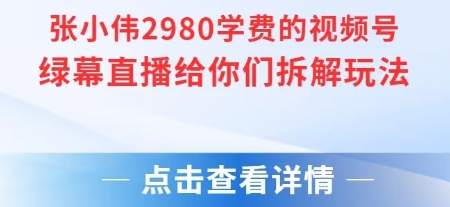 张小伟2980付费额视频号绿幕直播给你们拆解玩法-我爱发帖