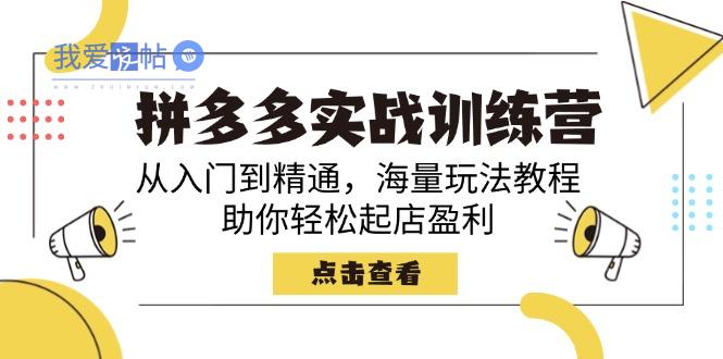 拼多多实战训练营，从入门到精通，海量玩法教程，助你轻松起店盈利-我爱发帖