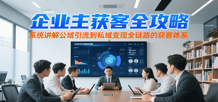 企业主获客全攻略，系统讲解公域引流到私域变现全链路的获客体系-我爱发帖