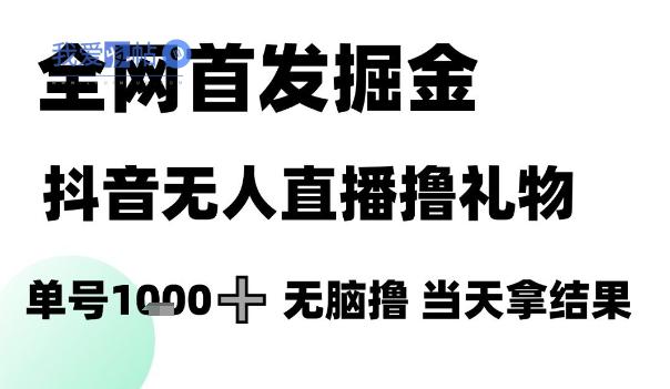 全网首发掘金抖音无人直播撸礼物，单号1k +无脑撸，当天拿结果【揭秘】-我爱发帖