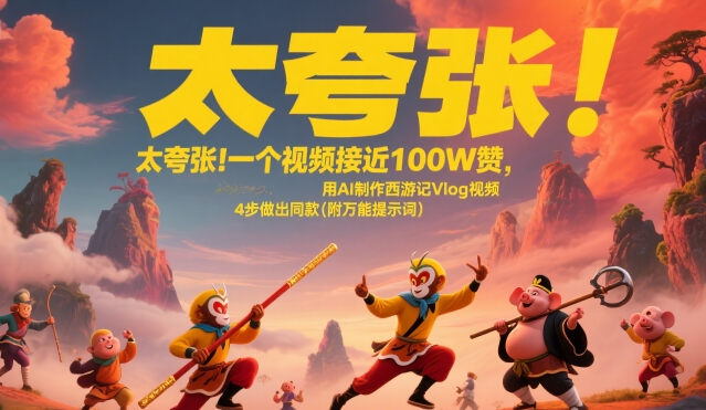 太夸张！一个视频接近100W赞，用AI制作西游记Vlog视频，全流程拆解来了(附万能提示词)-我爱发帖
