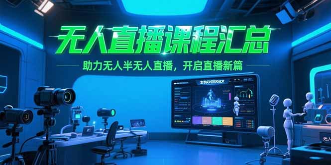无人直播课程汇总，含非实时防风技术，助力无人半无人直播，开启直播新篇-我爱发帖