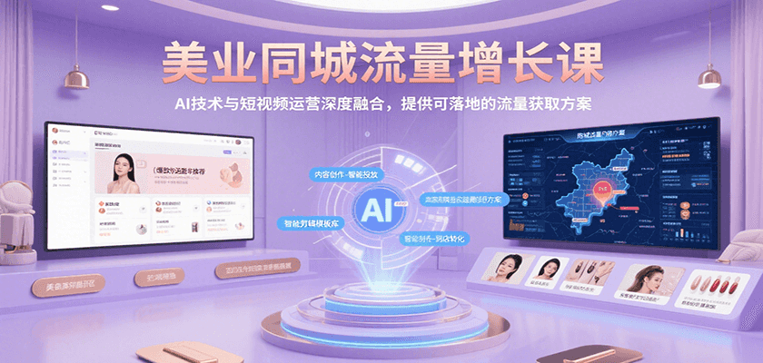 美业同城流量增长课，AI技术与短视频运营深度融合，提供可落地的流量获取方案-我爱发帖