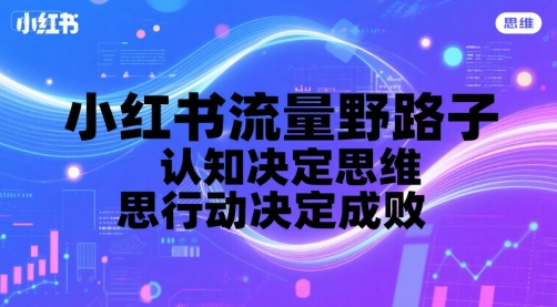 小红书流量野路子，认知决定思维，思维决定行动，行动决定成败-我爱发帖