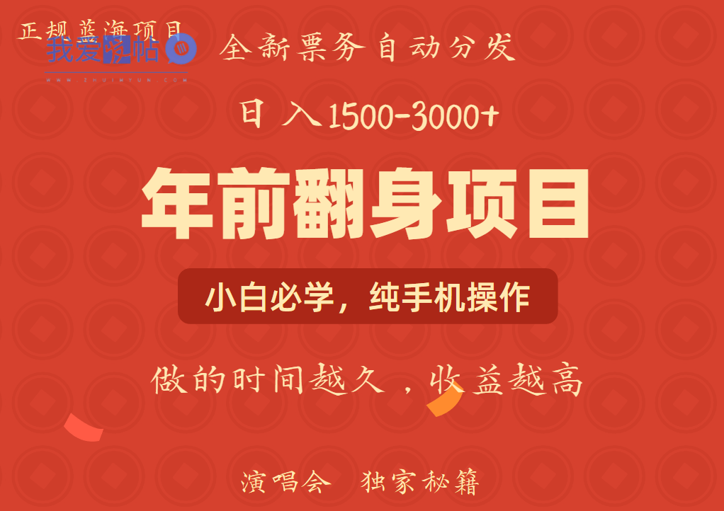 年前可以翻身的项目，日入2000+ 主打长久稳定，利润空间非常的大-我爱发帖